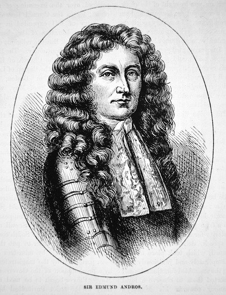 Sir Edmund Andros (litho) av School American