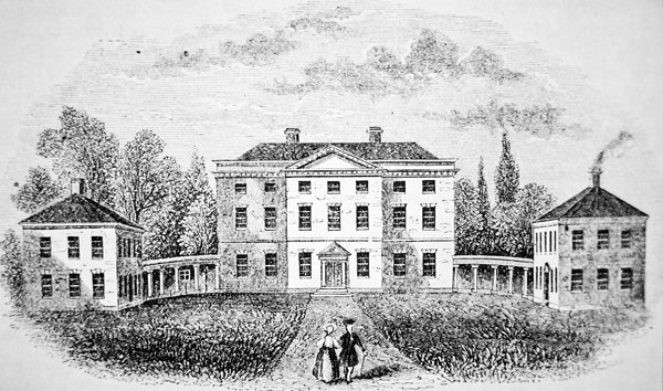 Den palatslige residensen til guvernør Tryon i North Carolina (litho) av School American