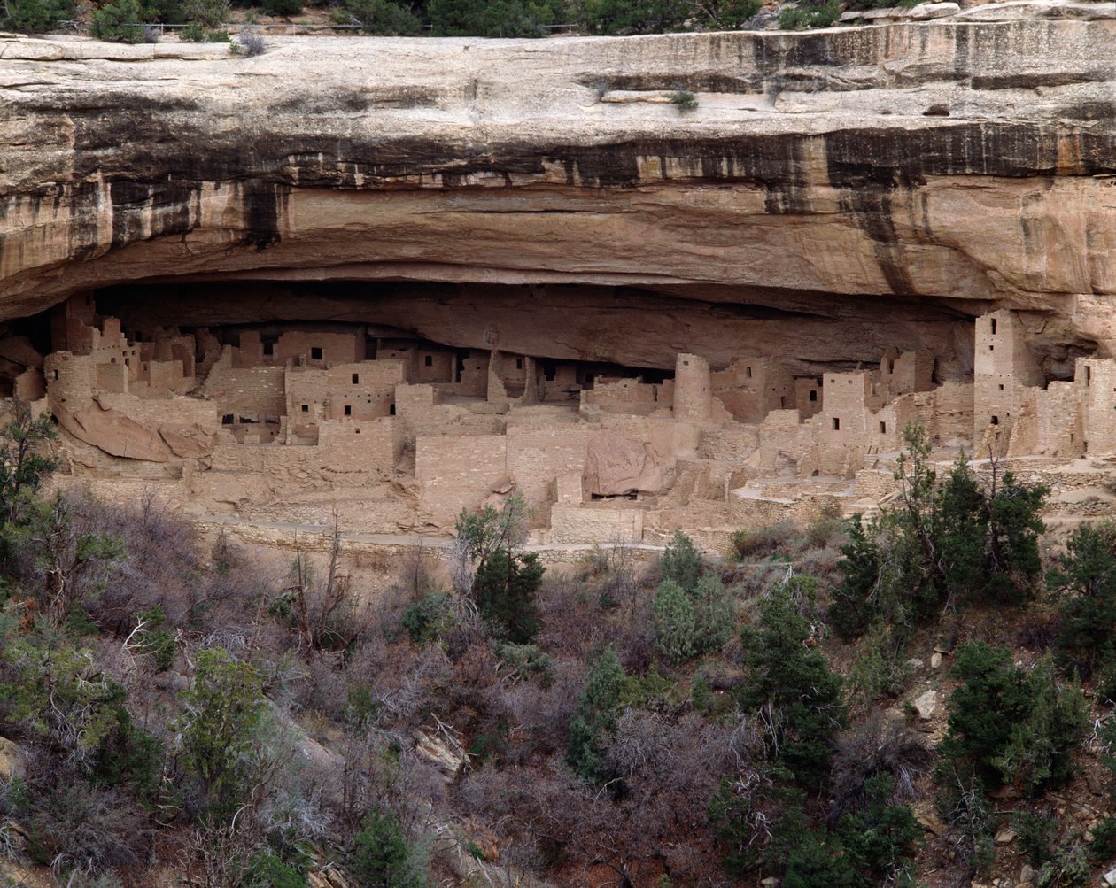 Utsikt over Cliff-palassstedet (1993, fotografi) av School Anasazi