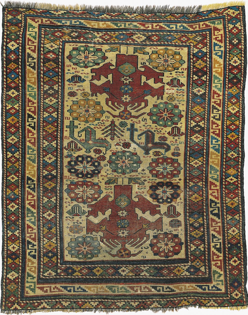 Nærbilde av et Sevan-teppe, Armenia av School Armenian