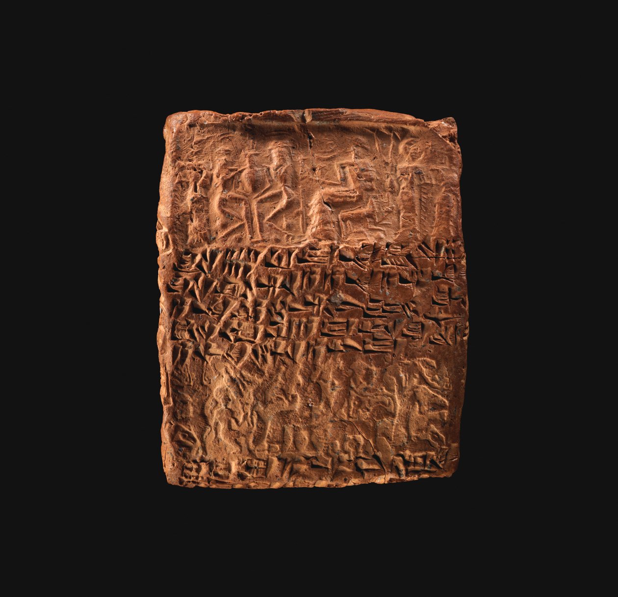 Kileskrifttablettetui imponert med fire sylindrede tetninger, ca. 20.–18. århundre f.Kr. (leire) av School Assyrian