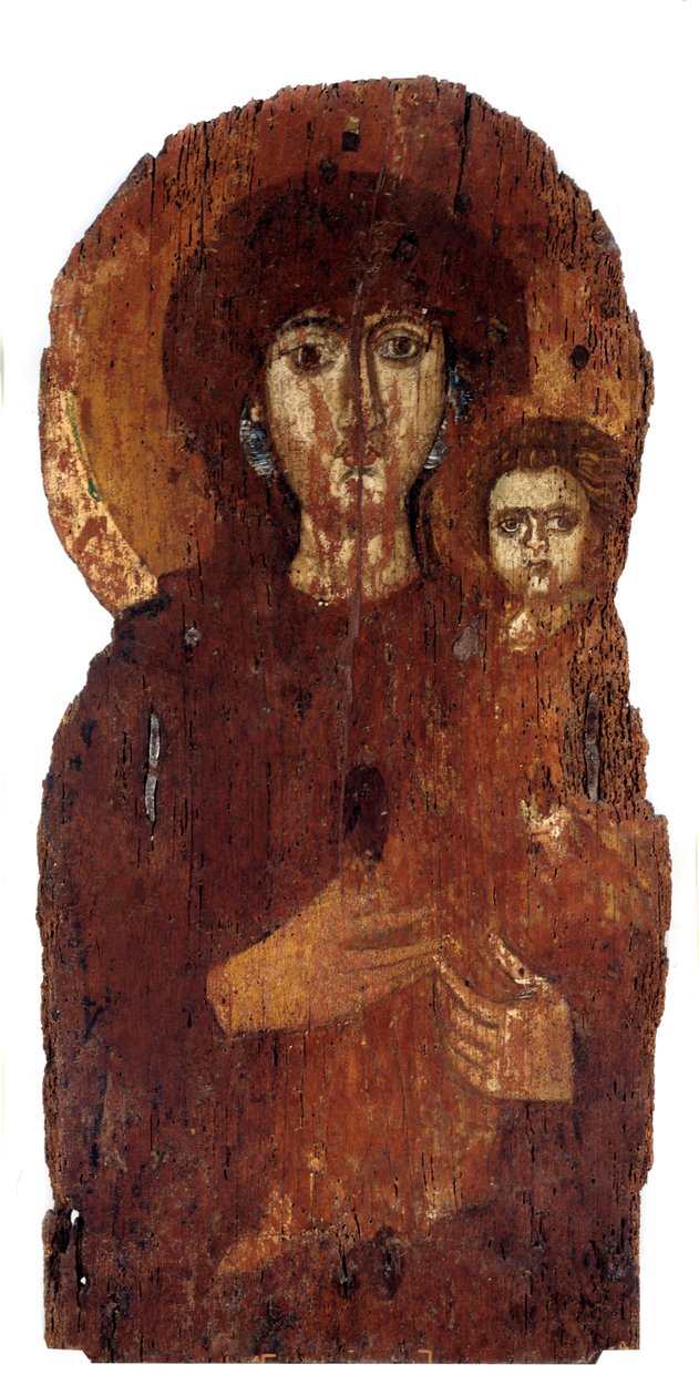 Virgin Hodighitria, ikon (tremaleri, 7. århundre) av School Byzantine