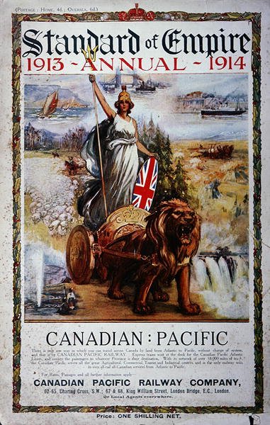 Annonse på forsiden av Standard of Empire Annual 1913-14 (farge litho) av School Canadian