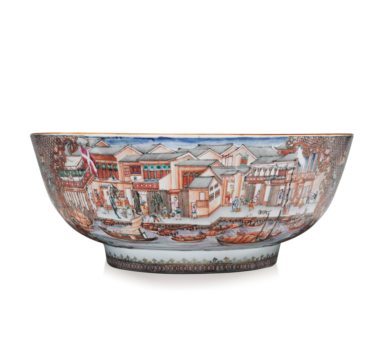 En stor Hong-skål, ca. 1785 (keramikk) av School Chinese