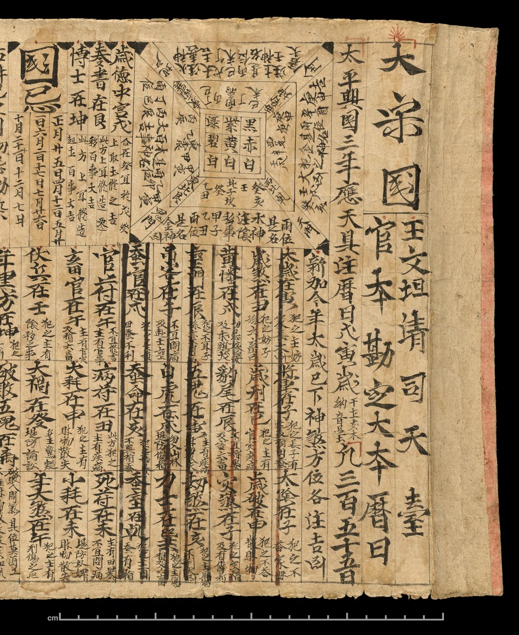 Almanakk for AD 978, Dunhuang Mogao, Kina, ca. 978 (blekk på papir) av School Chinese