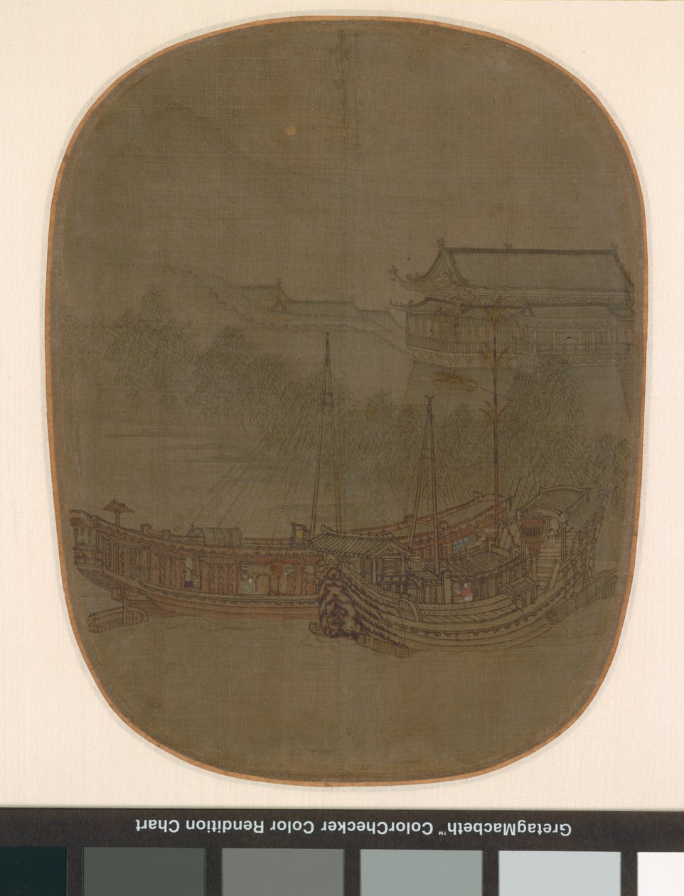 Båter ved Anchor, Southern Song-dynastiet, ca. 1150-1200 (blekk og farge på silke) av School Chinese