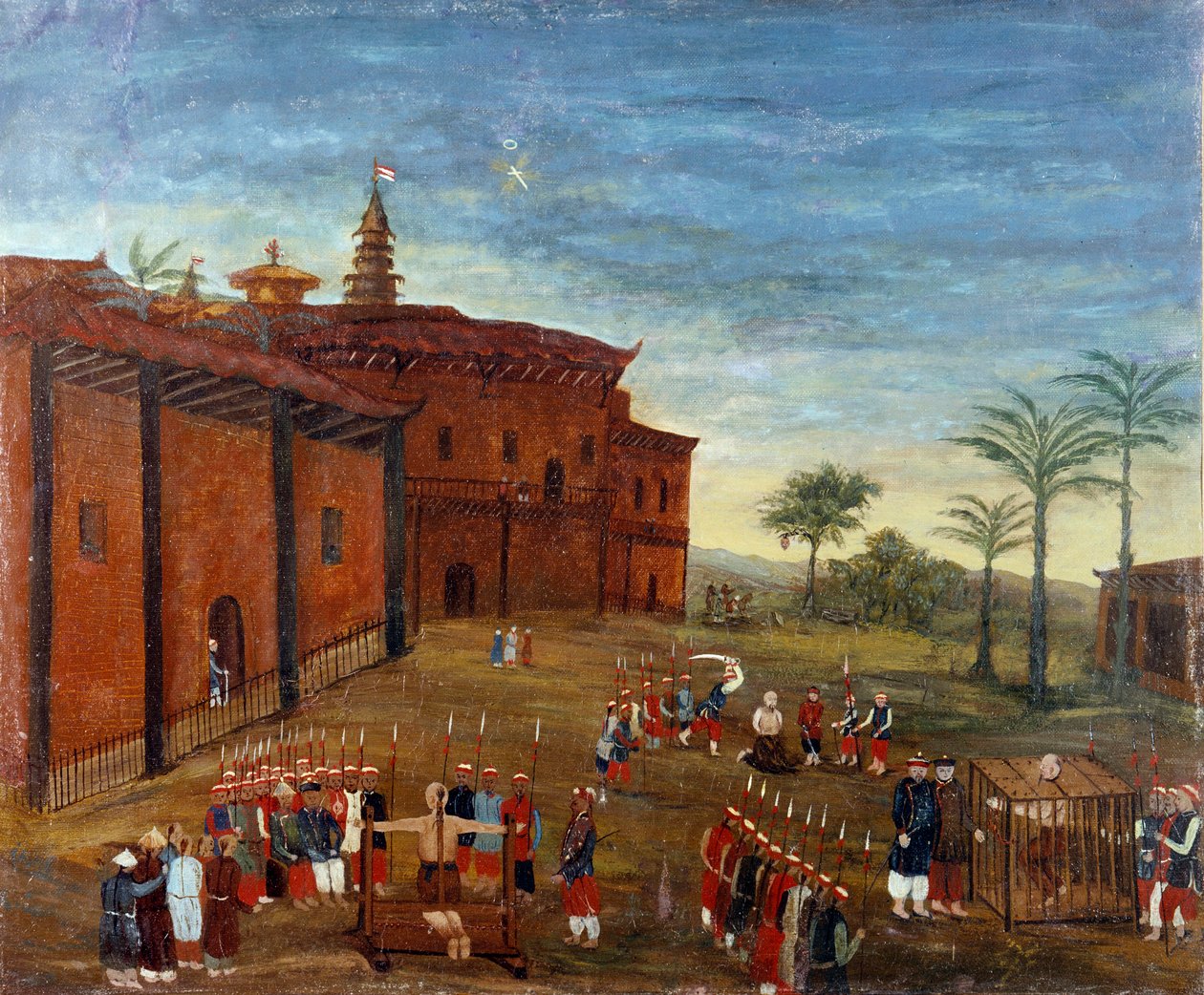 Kinesisk kunst: scener med tortur og tortur av fanger. Maleri fra 1800-tallet - kinesisk kunst: scener med tortur og henrettelser av fanger. Maleri fra 1800-tallet. Louvre-museet, Paris av School Chinese