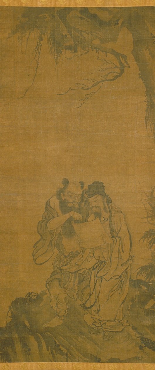 Daoist Immortals (blekk på silke) av School Chinese
