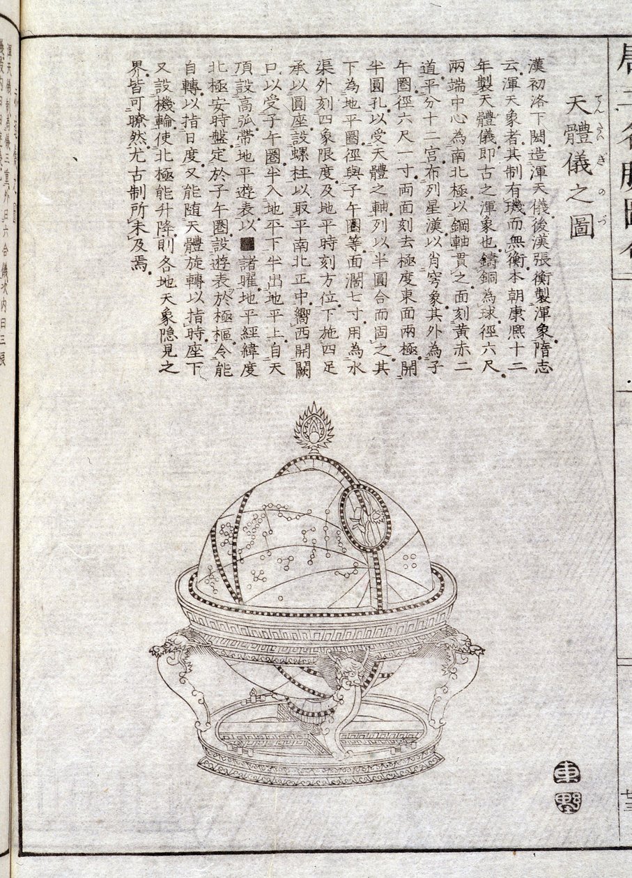 Jordkloden - kinesisk dokument. Anonym gravering. Coll. Selva. av School Chinese