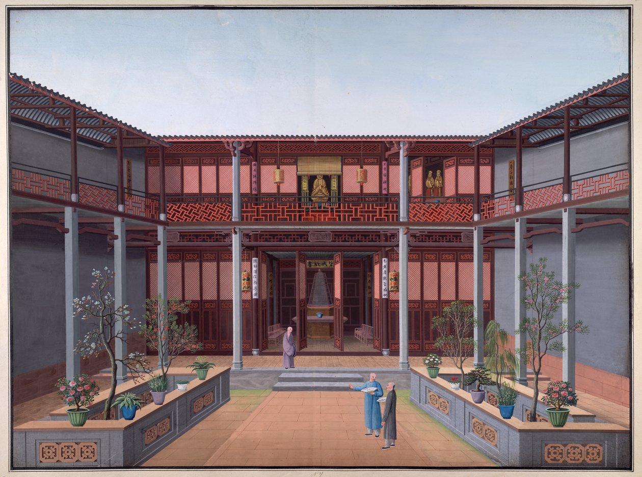 Honam Temple - Hall of Kuan Yin, Courtyard of Zen av School Chinese