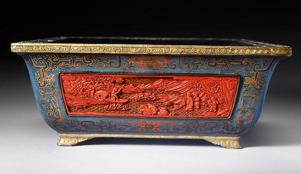 Jardiniere, Qianlong-periode (1736-95) (lakkert tre) (se også 272176) av School Chinese