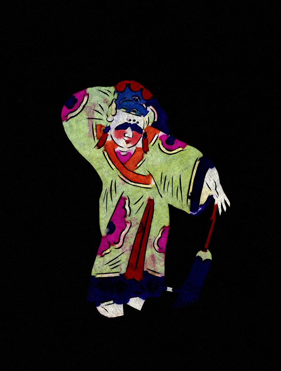 Mannlig figur. Malt papirklipp eller «Jian Zhi», kinesisk folkekunst, Peking. av School Chinese