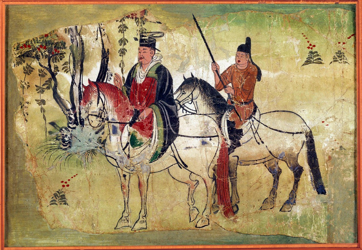 The Celestic Horses of Ferghana Tibetan Manuscript av Touen Houang av School Chinese