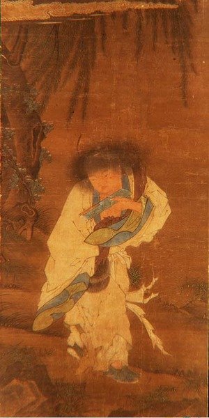 The Immortal Han Shan (blekk og farge på silke) av School Chinese