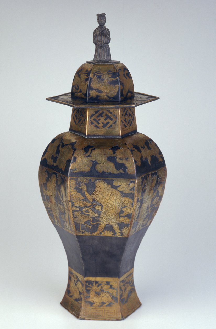 Vase og deksel, Ming-dynastiet av School Chinese