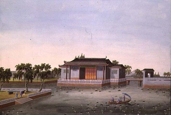 Water Garden, c.1820-40 (akvarell på papir) av School Chinese