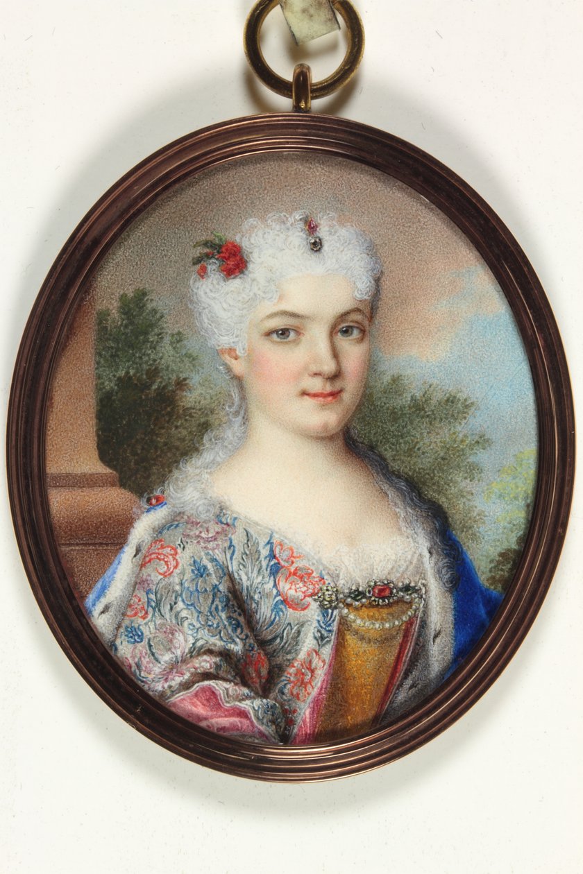 En dame som heter Marie Leczinska (emalje) av School Continental