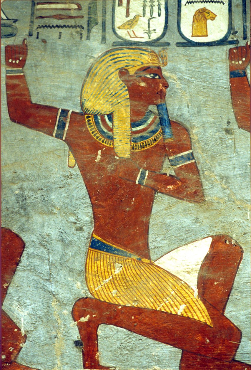 Det gamle Egypt, maleri, Ramses I#39;s grav, Theben av School Egyptian