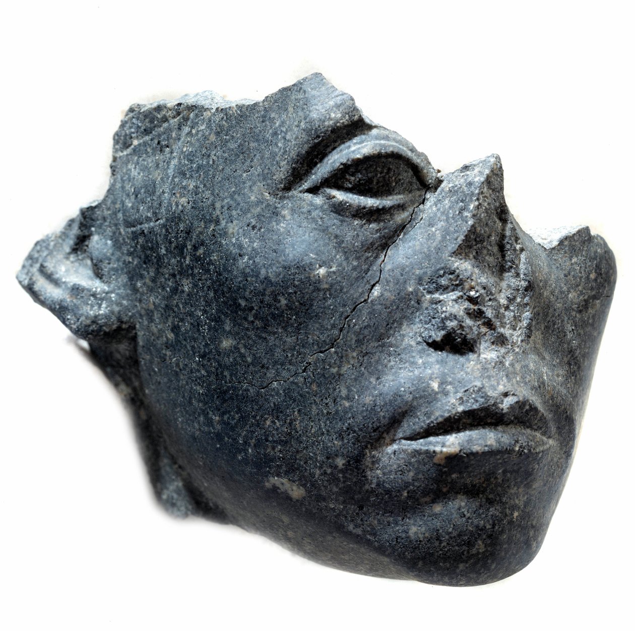 Gammel egyptisk kunst: Leder av kong Sesostris III. Fragment av statue. Skulptur i svart granitt, ca. 1900 f.Kr. (12. dynasti, ca. 1963-1786). Paris, Musée du Louvre av School Egyptian