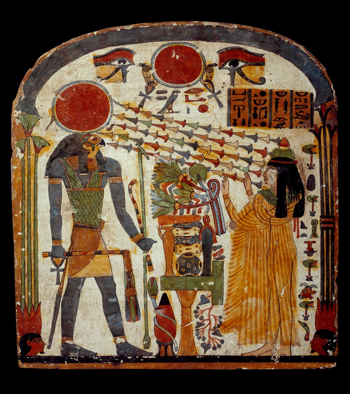 Art of Ancient Egypt: stele de taperet avdøde Taperet adresserer en bønn til Re-Horakhty (Re Horakhty, rundt 900 - 800 f.Kr.) Paris, Musee Du Louvre av School Egyptian