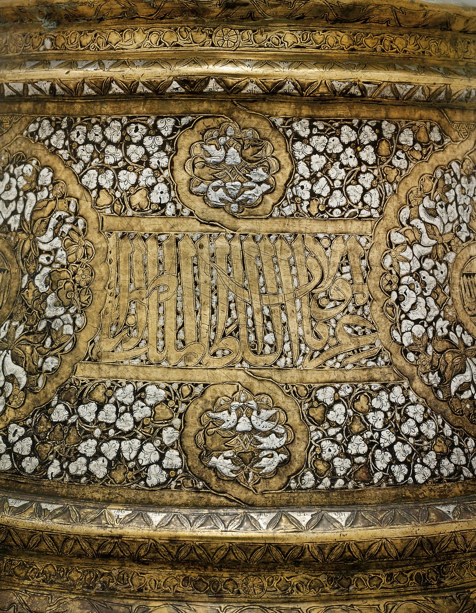 Detail FA eies av Kandelstik, men Sultanen av verden og religion Ahmed sov mellom kong Al-Nasir Muhammad av School Egyptian