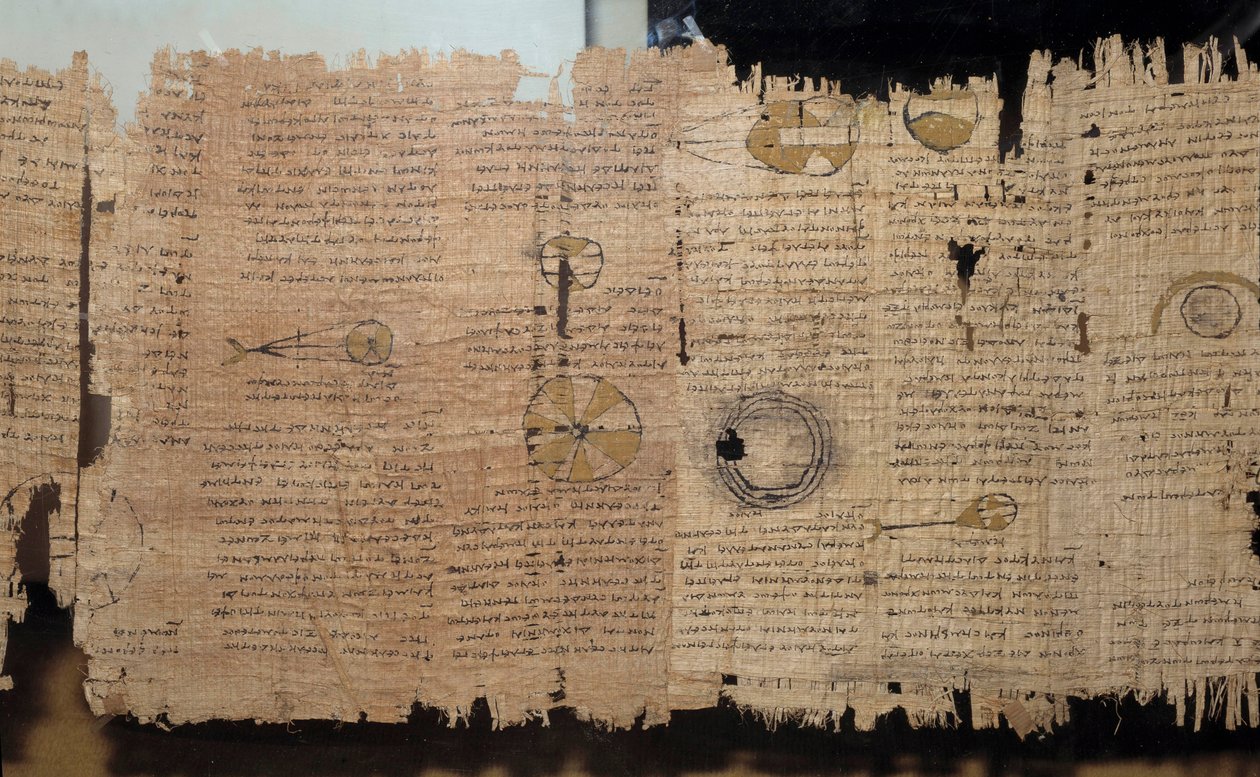 Egyptisk antikvitet: astronomisk papyrus av Eudox. Ptolemaisk periode (332-30 f.Kr.). Fra Egypt. Paris, Louvre-museet av School Egyptian