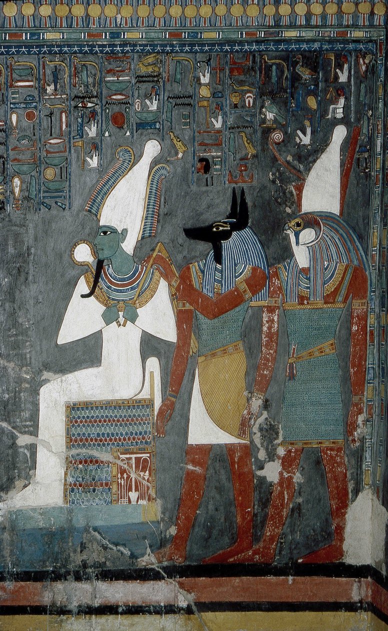 Luxor, Theben: Kongenes dal, Horemhebs grav (-1343 - -1314), egyptisk farao som gudinnen Isis vises på. av School Egyptian