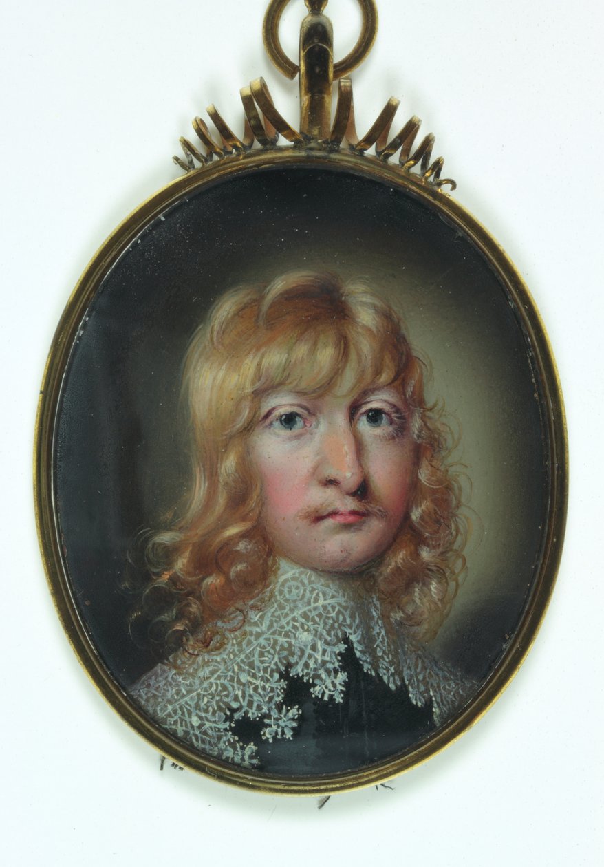 En gentleman kalt William Cavendish (akvarell på elfenben) av School English