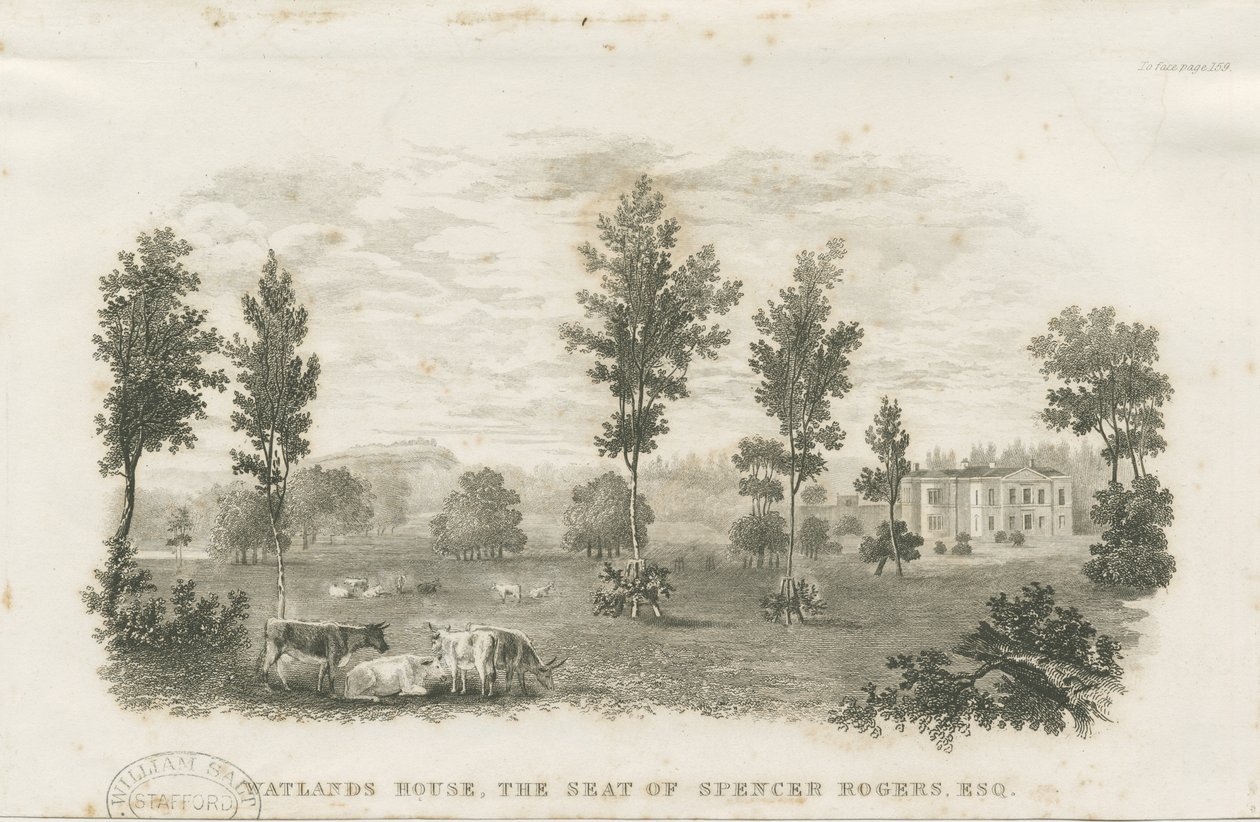 Burslem - Watlands House: gravering og [?1800-tallet] (trykk) av School English