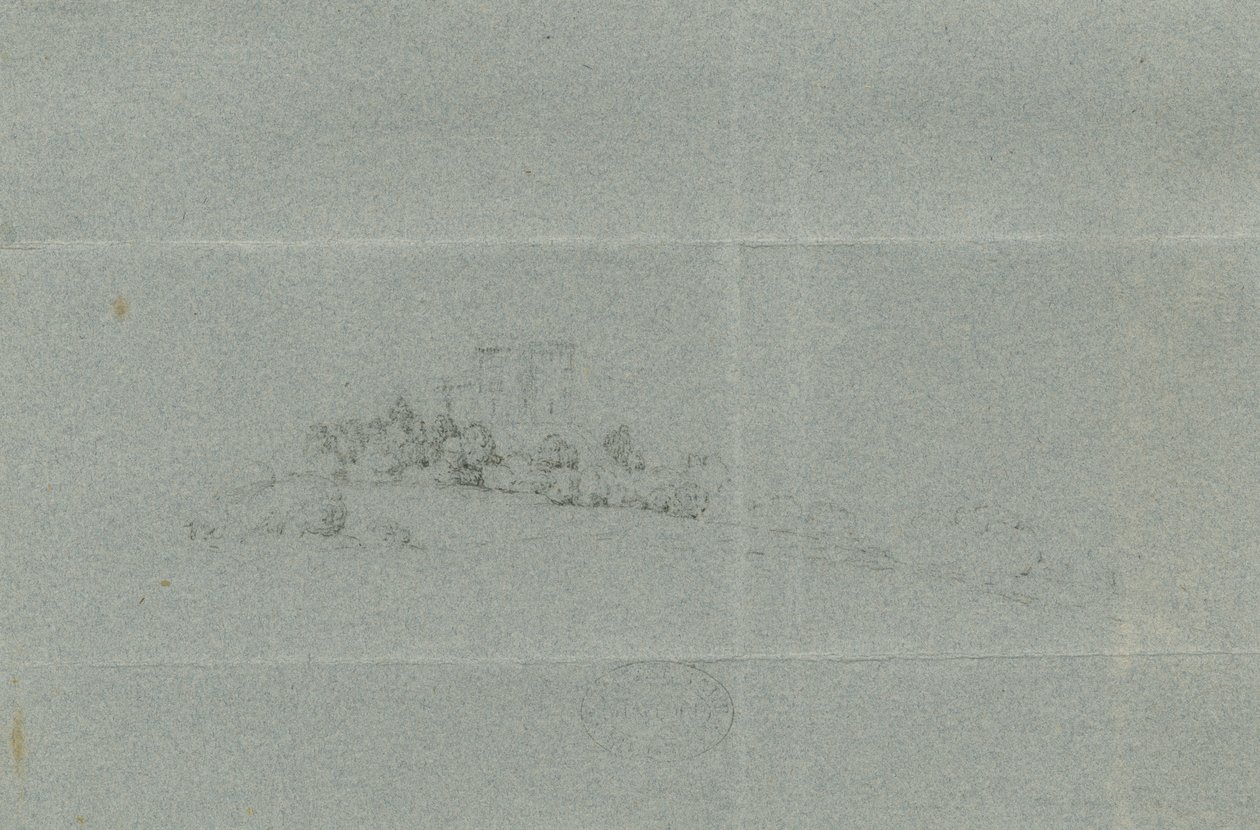 Castle Church - Stafford Castle: blyanttegning, nd [?1800-tallet] (tegning) av School English