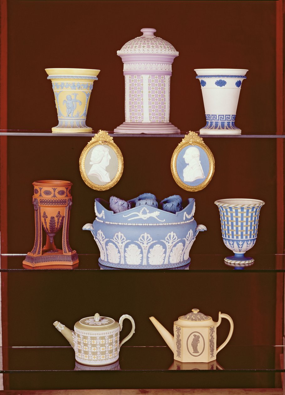 Samling av Wedgwood-stykker av School English