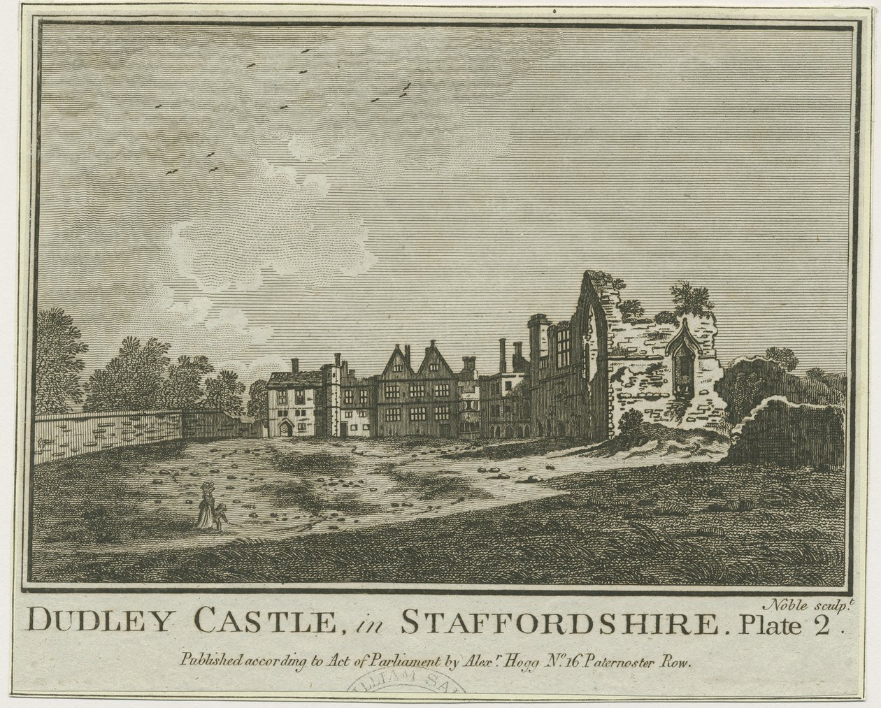 Dudley Castle - The Keep: kobberplategravering, [14. april 1775] (trykk) av School English