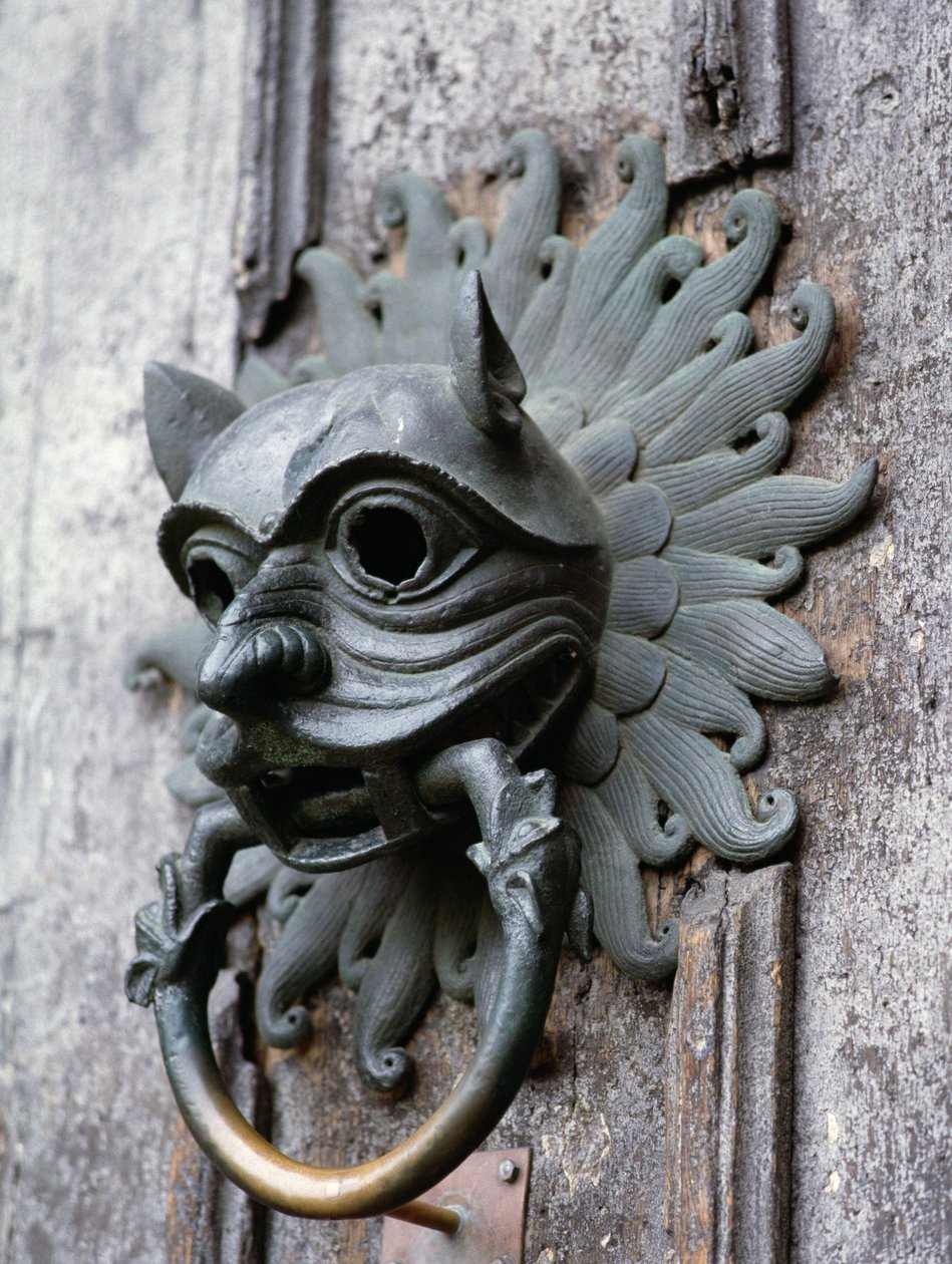 Durham Cathedral Sanctuary Knocker, kopi av original bronse fra 1100-tallet (bilde) av School English