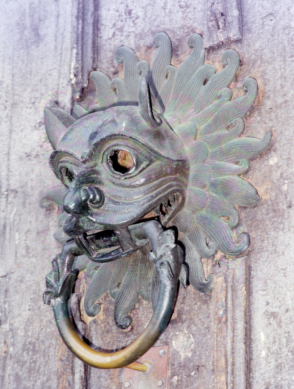 Durham Cathedral Sanctuary Knocker, kopi av original bronse fra 1100-tallet (bilde) av School English