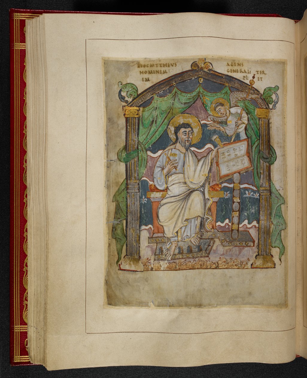 Evangelistportrett av St. Matteus fra Æthelstan-evangeliene (også kjent som kroningsevangeliene) av School English