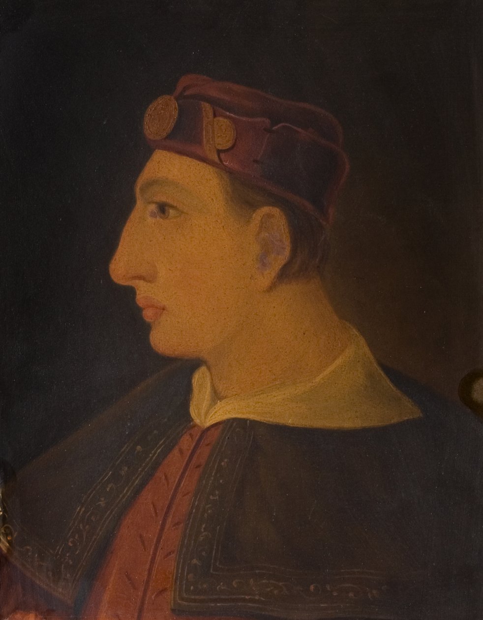 Henry V (olje på panel) av School English
