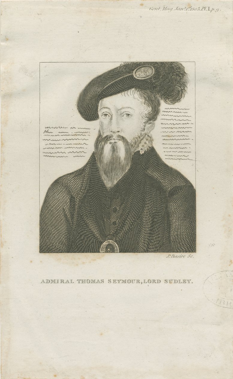 Hill Ridware - Portrett av admiral Thomas Seymore, Lord Sudley: gravering, nd [c 1805] (trykk) av School English
