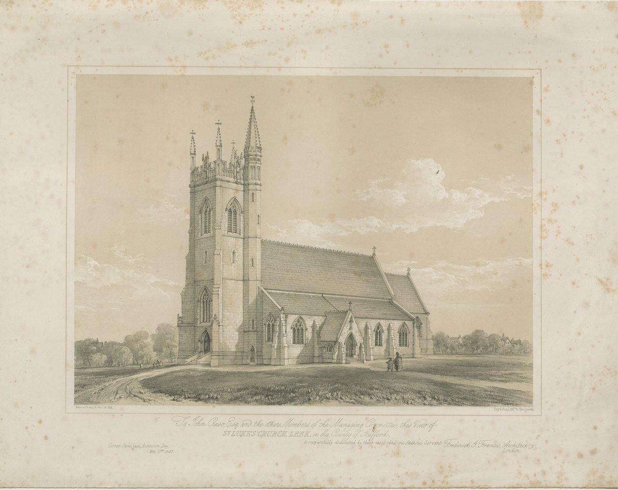 Purre - St. Lukas kirke: litografi, og [midten av 1800-tallet] (trykk) av School English