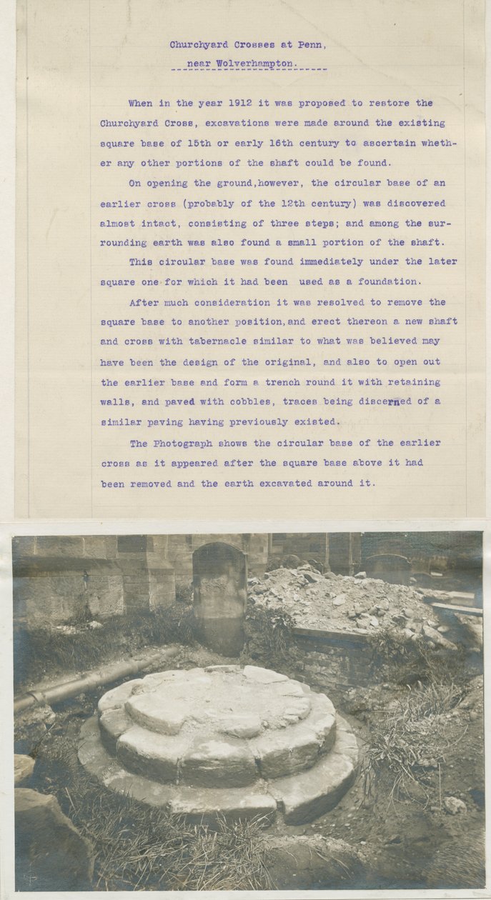 Penn Church - Remains of Ancient Cross: fotografi, nd [1912] (fotografi) av School English