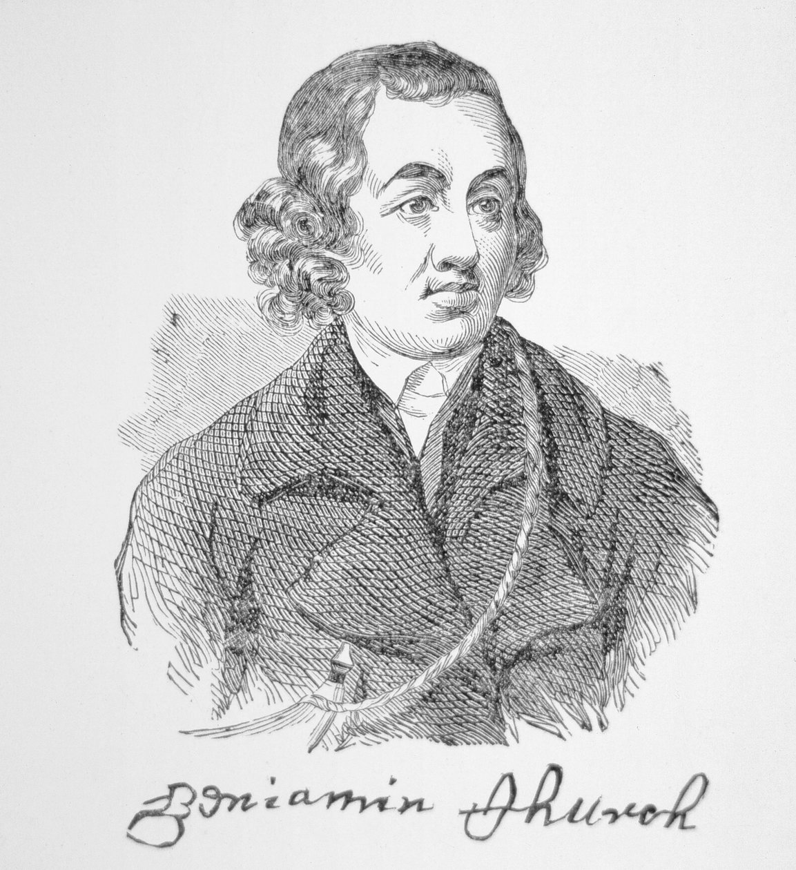 Portrett av Benjamin Church (gravering) av School English