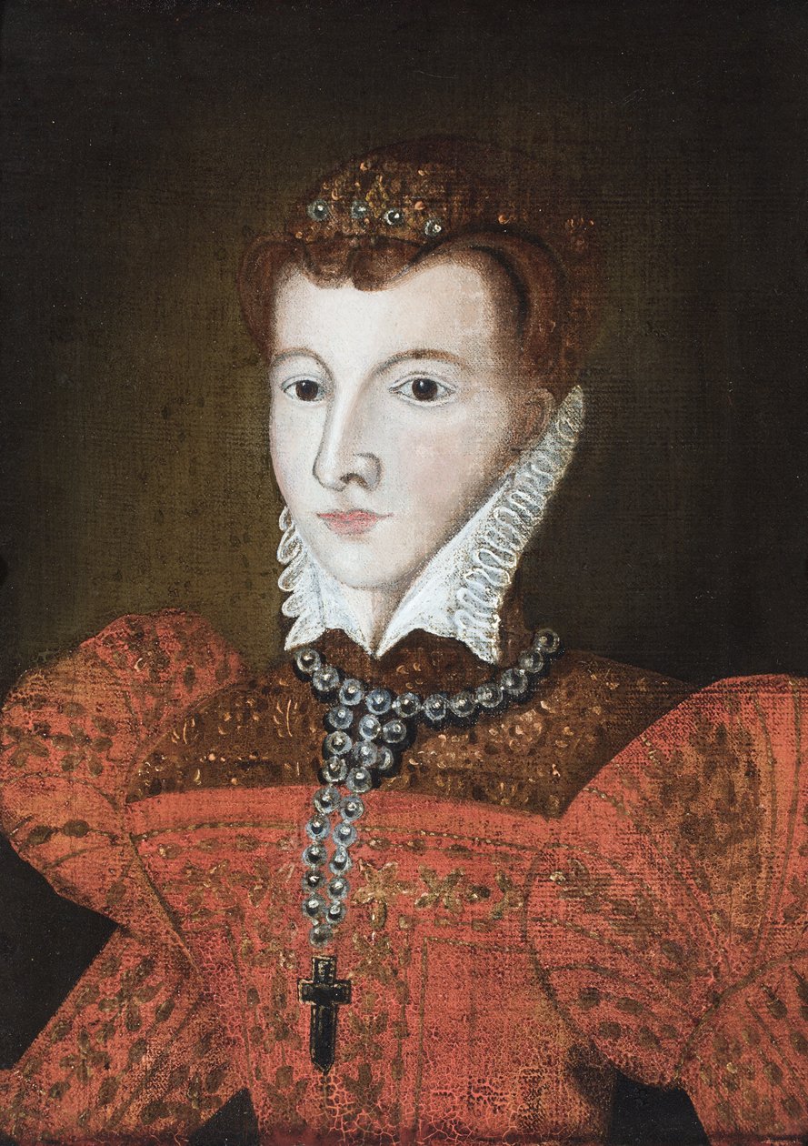 Portrett av Maria, dronningen av Skottland (olje på lerret) av School English