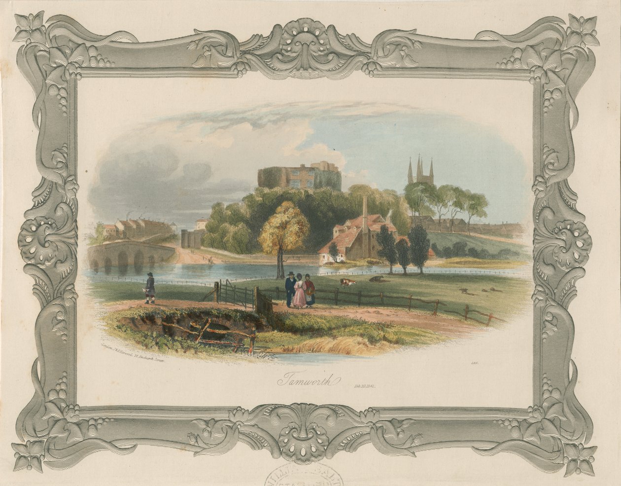 Tamworth Castle: stålgravering (tonet), nd [c 1841] (trykk) av School English