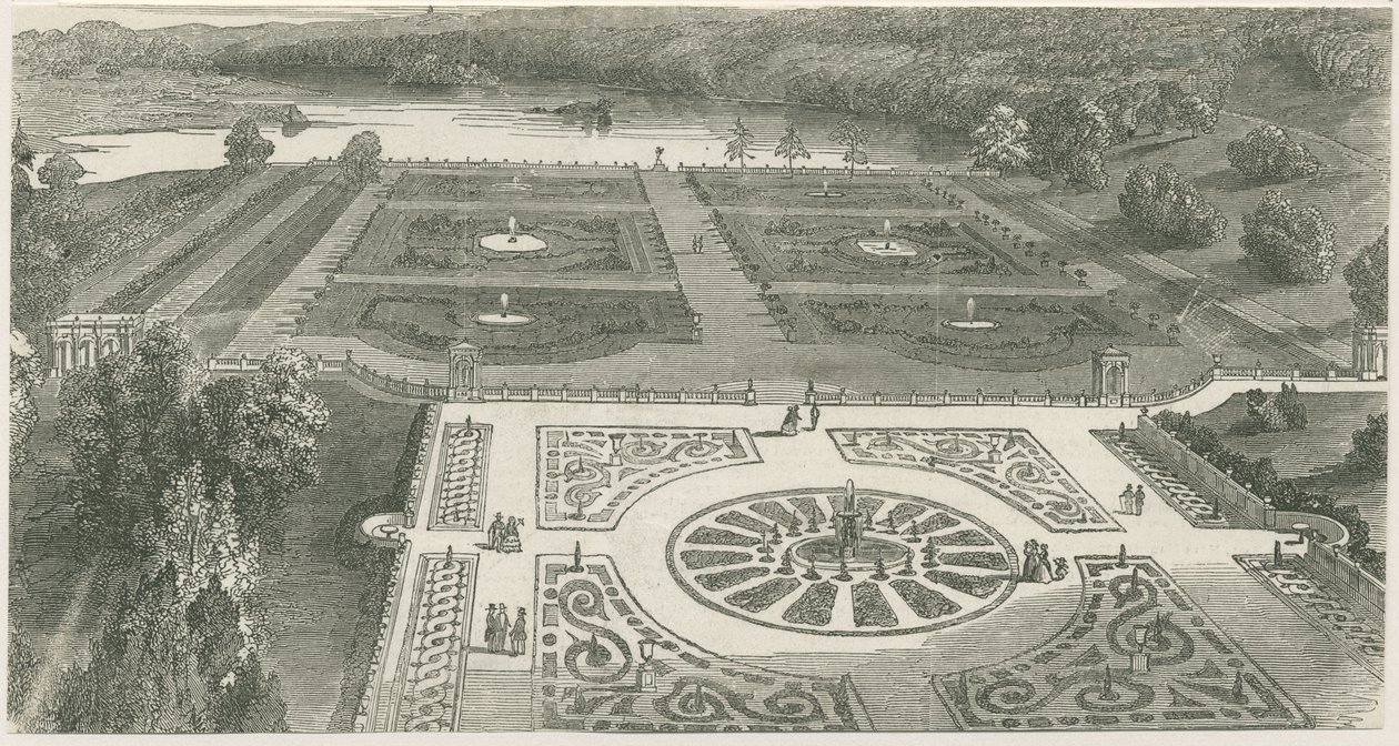 Trentham Gardens: tresnitt gravering, nd [?19. århundre] (trykk) av School English