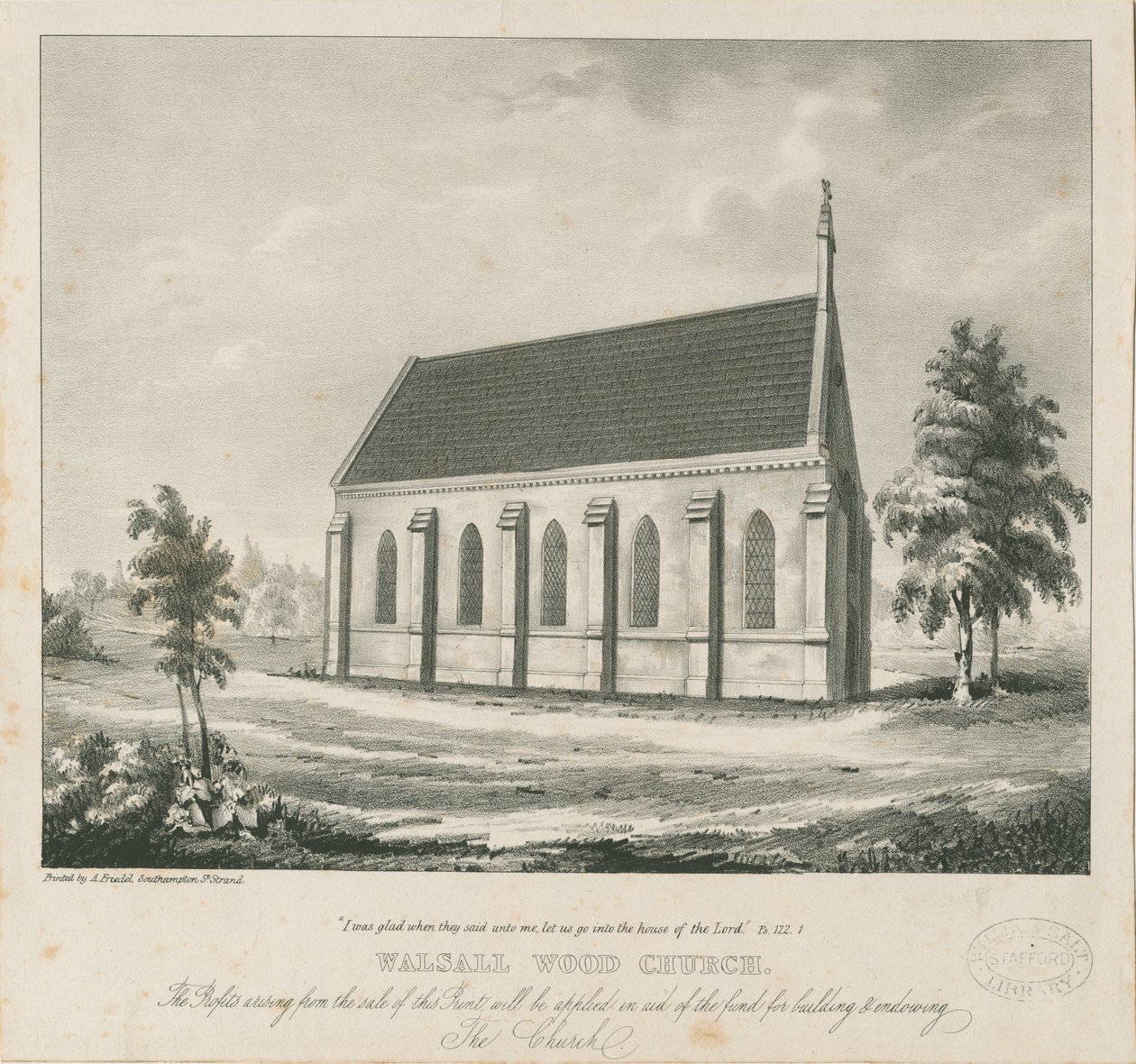 Walsall Wood Church: litografi og [? 1800-tallet] (trykk) av School English