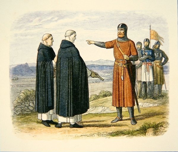 William Wallace avviste fredsforslag fra Dominican Friars, før slaget ved Stirling Bridge av School English