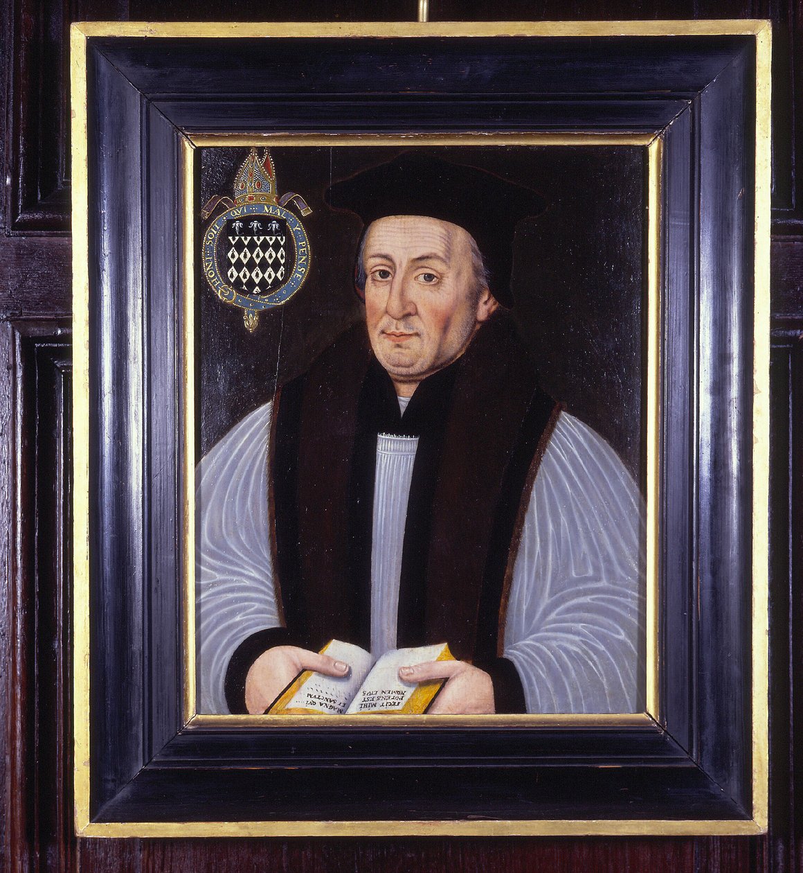 William av Waynflete, biskop av Winchester (olje om bord) av School English