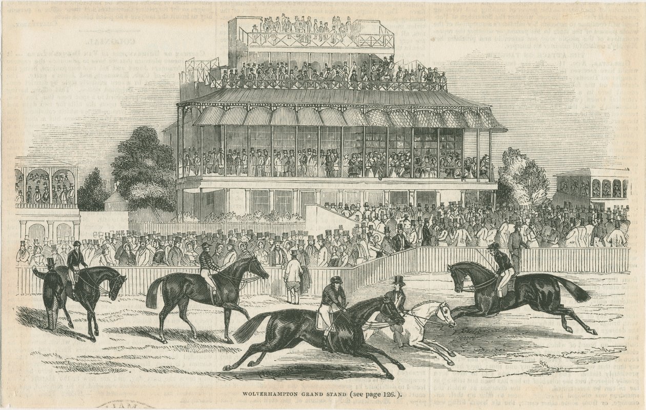 Wolverhampton - Grand Stand: tresnitt gravering, nd [c 1844] (trykk) av School English