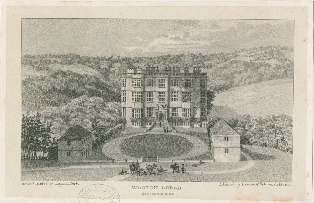 Wootton Lodge: litografi, nd [c 1839] (trykk) av School English