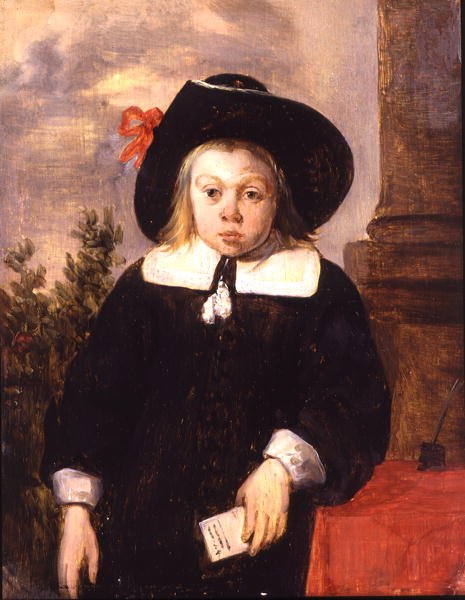 Portrait of a Boy, ca. 1650 (olje på panel) av School Flemish