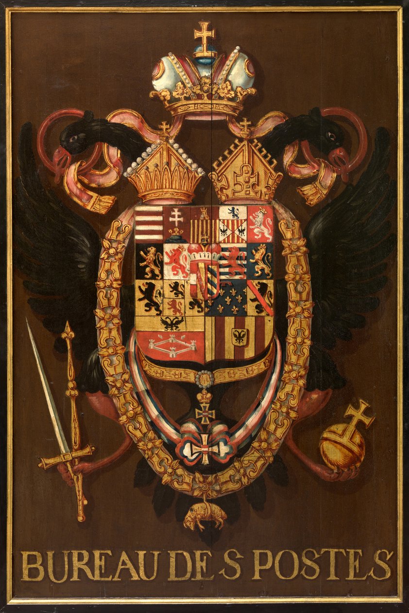 Postens tegn (olje på panel) av School Flemish